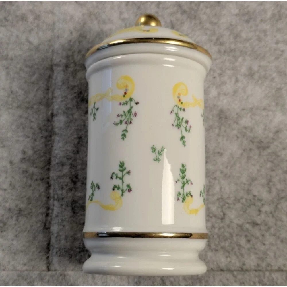 The Spice Carousel Lenox Vintage 1993 Fine Porcelain Marjoram w/ 24k Gold Trim